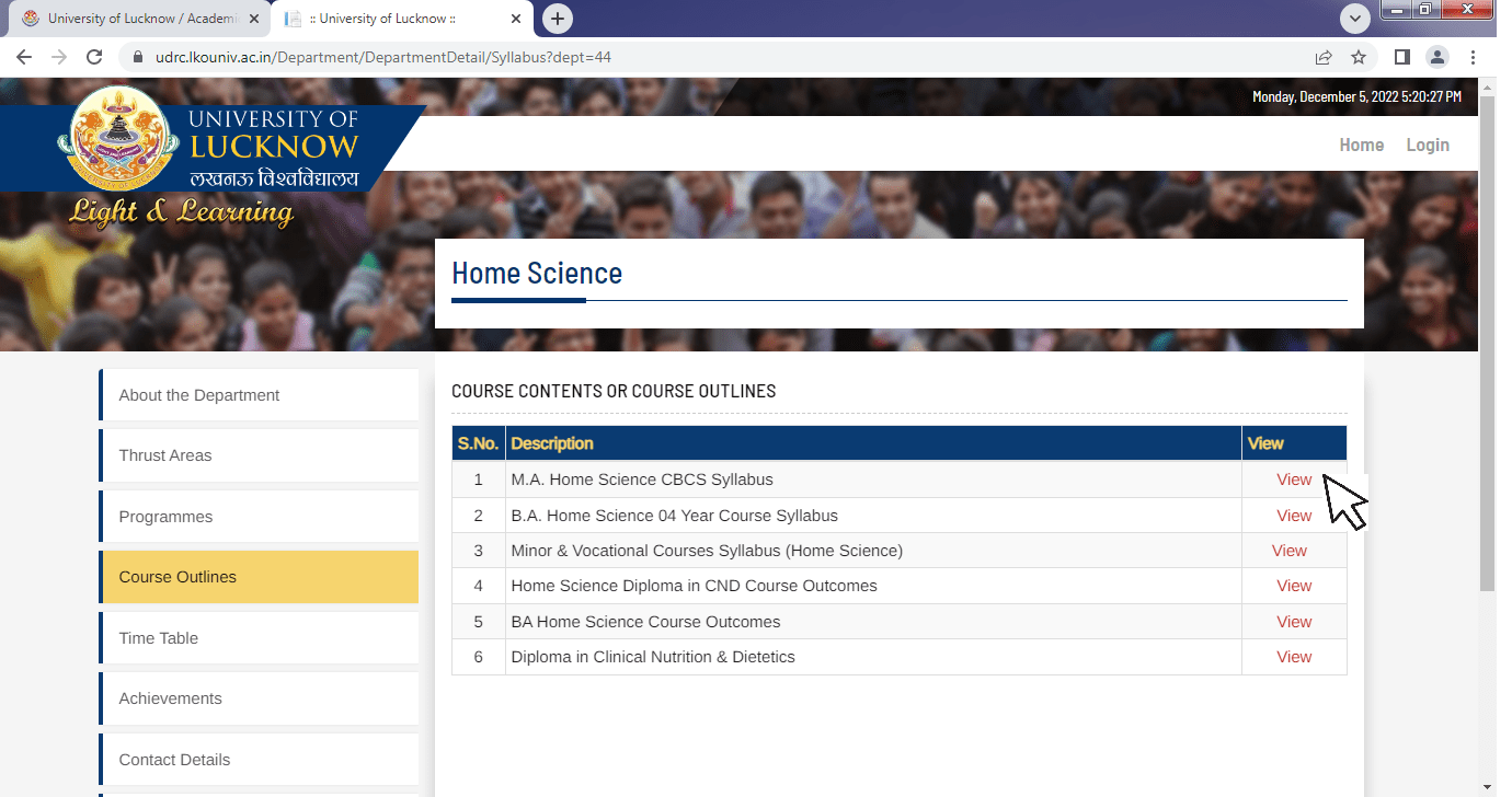 Lucknow University Syllabus Download 202324 [All Courses]